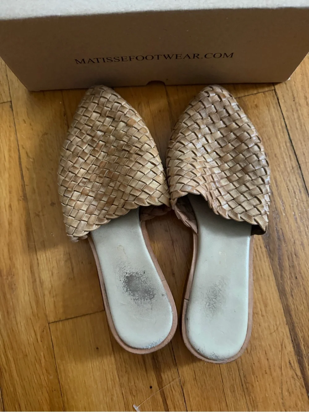 Matisse Woven Slip-On Flats in Tan